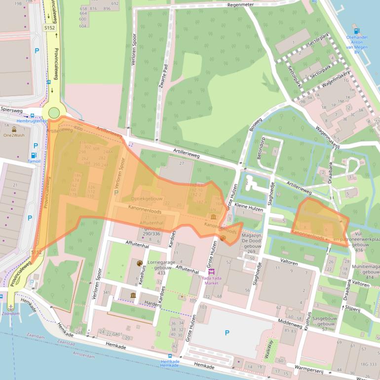 Kaart van postcodegebied 1505RX.