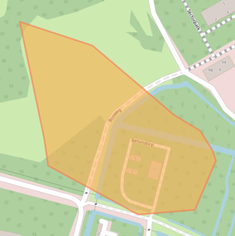 Kaart van postcodegebied 1505SC.