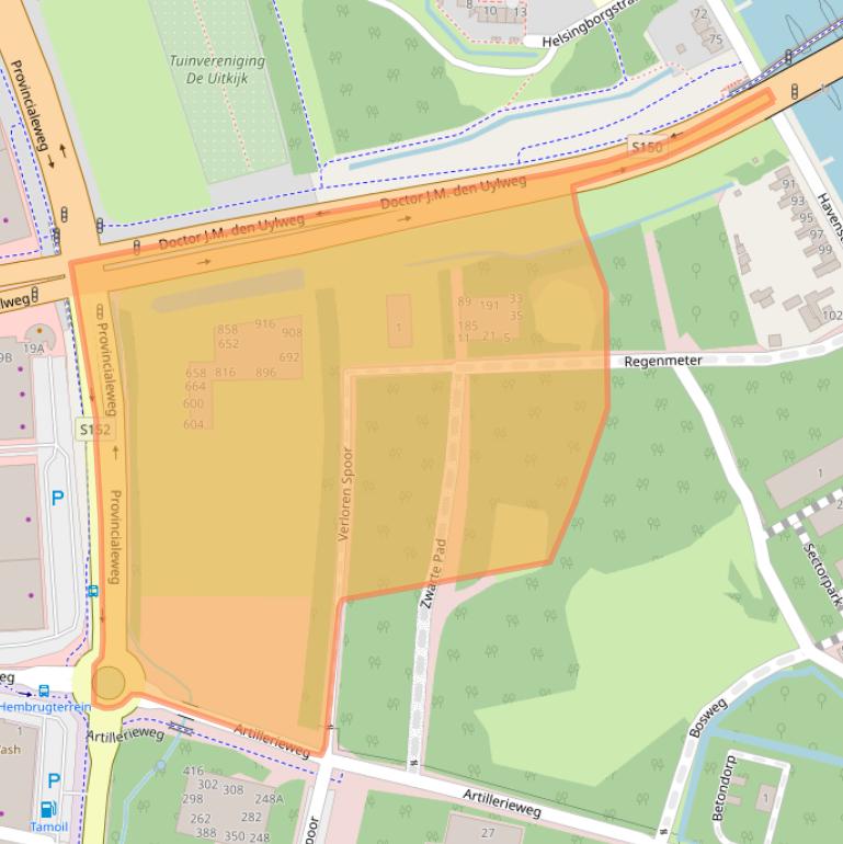 Kaart van postcodegebied 1505SK.