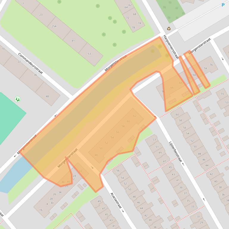 Kaart van postcodegebied 1505TC.