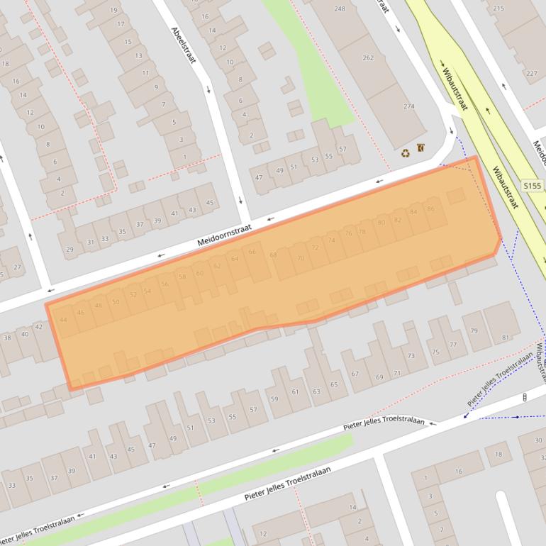 Kaart van postcodegebied 1505TW.