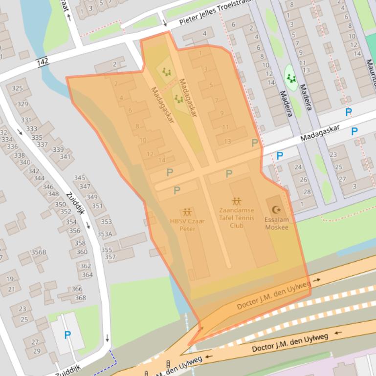 Kaart van postcodegebied 1505VH.