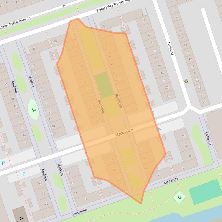 Kaart van postcodegebied 1505VK.