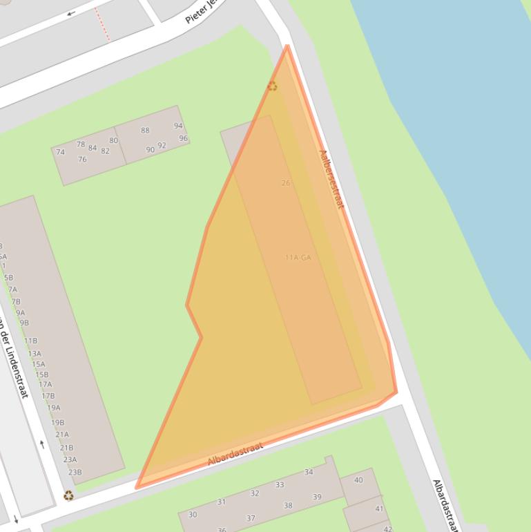 Kaart van postcodegebied 1505WP.