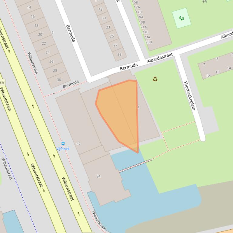 Kaart van postcodegebied 1505XB.