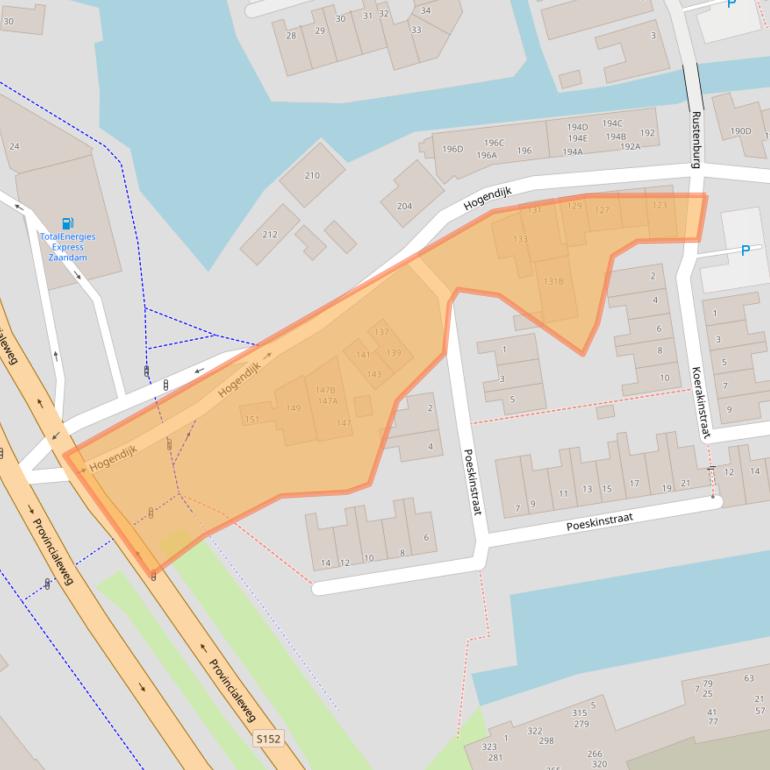 Kaart van postcodegebied 1506AG.