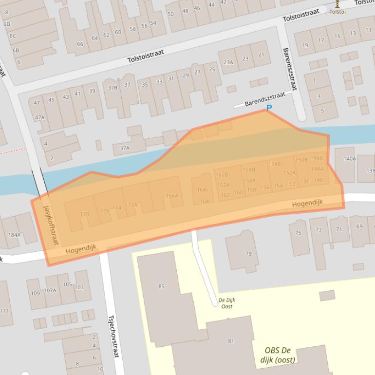 Kaart van postcodegebied 1506AM.
