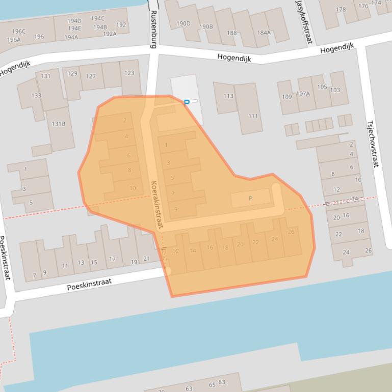 Kaart van postcodegebied 1506AR.