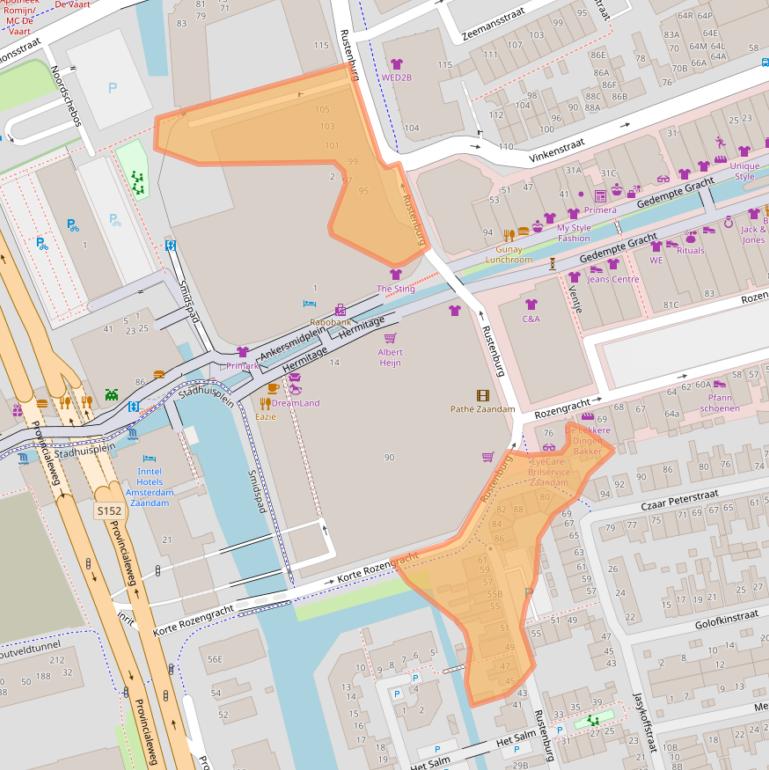 Kaart van postcodegebied 1506AX.