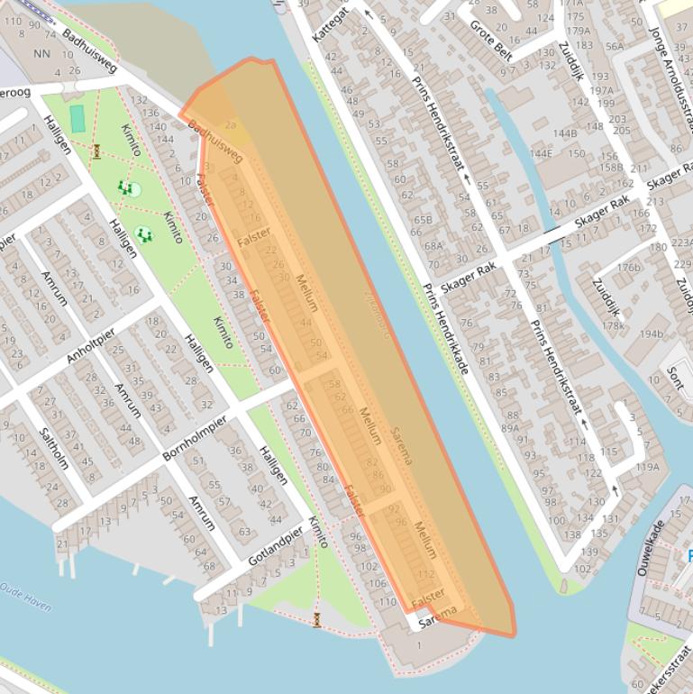 Kaart van postcodegebied 1506BM.