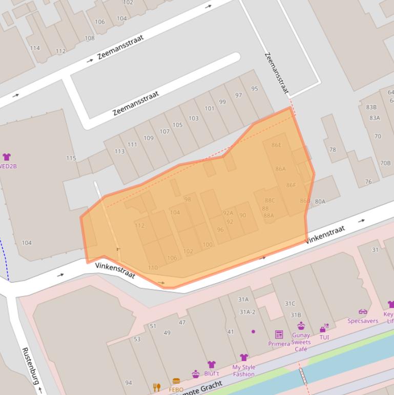 Kaart van postcodegebied 1506CP.