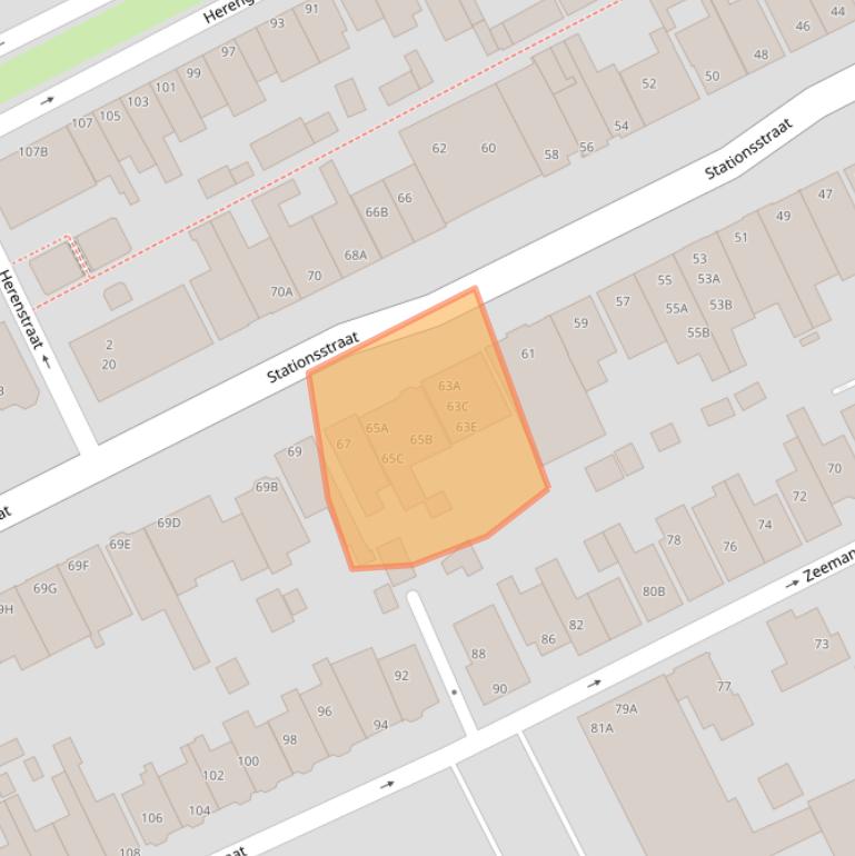 Kaart van postcodegebied 1506DC.