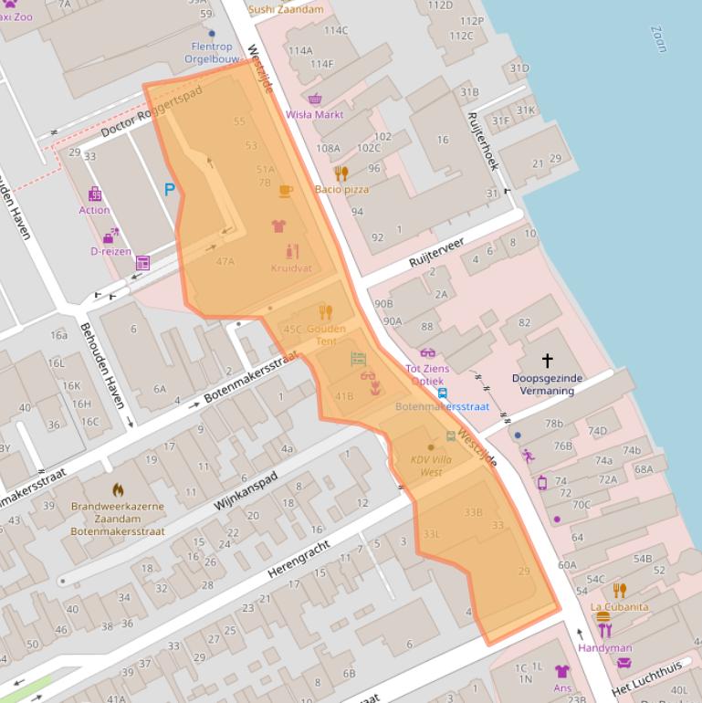 Kaart van postcodegebied 1506EB.