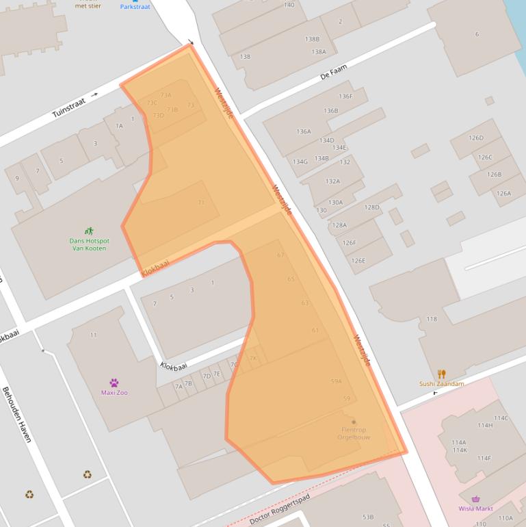 Kaart van postcodegebied 1506EC.