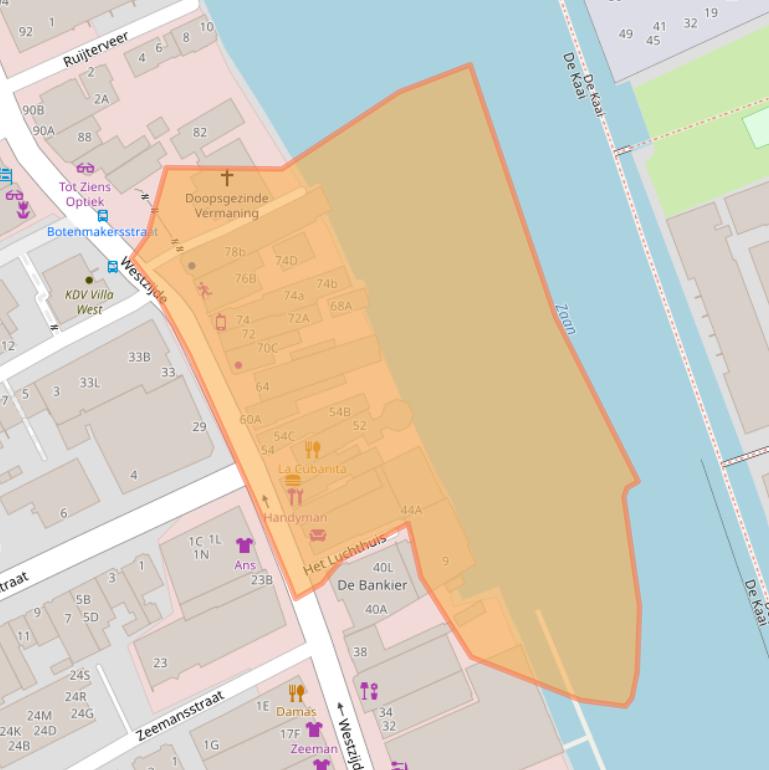 Kaart van postcodegebied 1506EG.