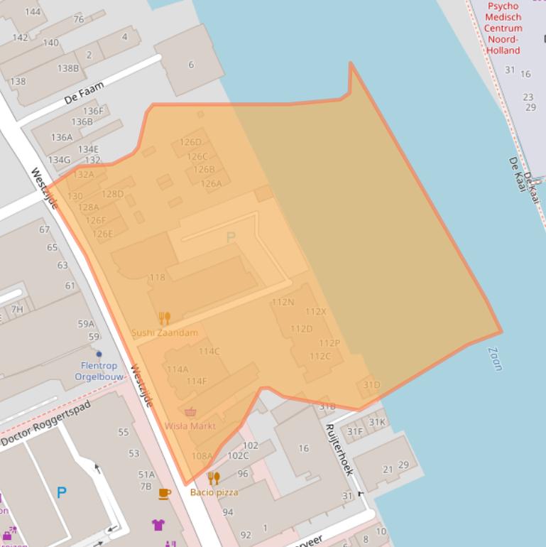 Kaart van postcodegebied 1506EJ.