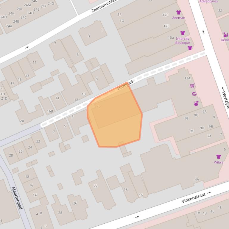 Kaart van postcodegebied 1506ET.