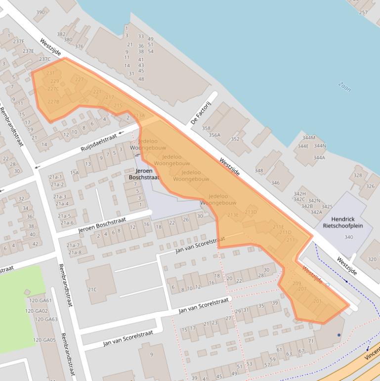 Kaart van postcodegebied 1506GD.