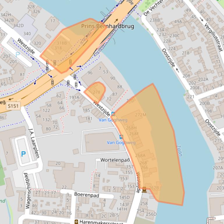 Kaart van postcodegebied 1506GJ.