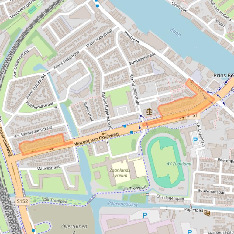 Kaart van postcodegebied 1506JB.