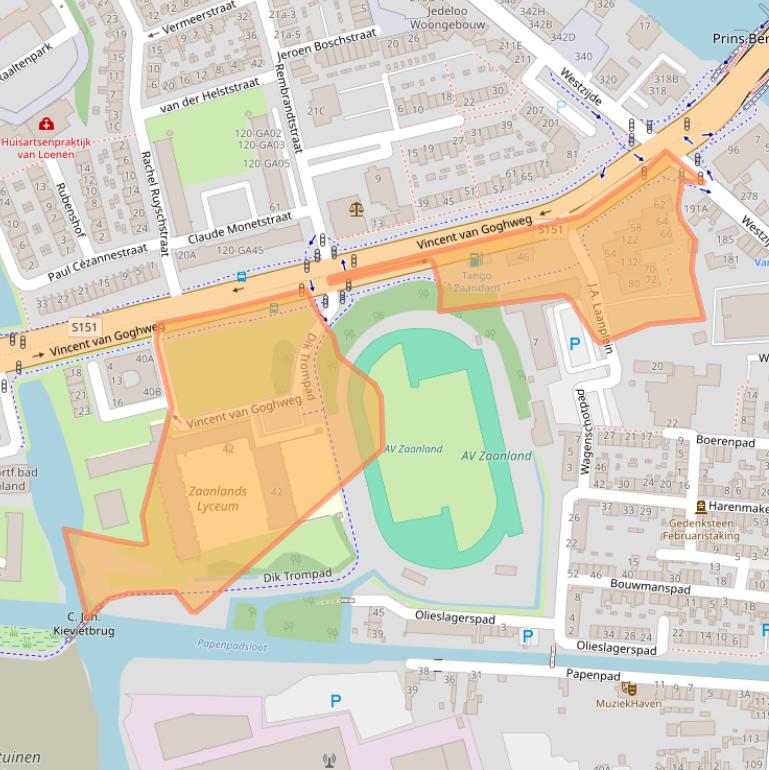 Kaart van postcodegebied 1506JD.