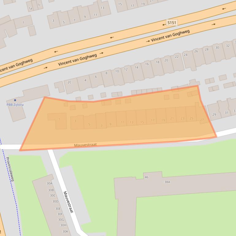 Kaart van postcodegebied 1506JE.