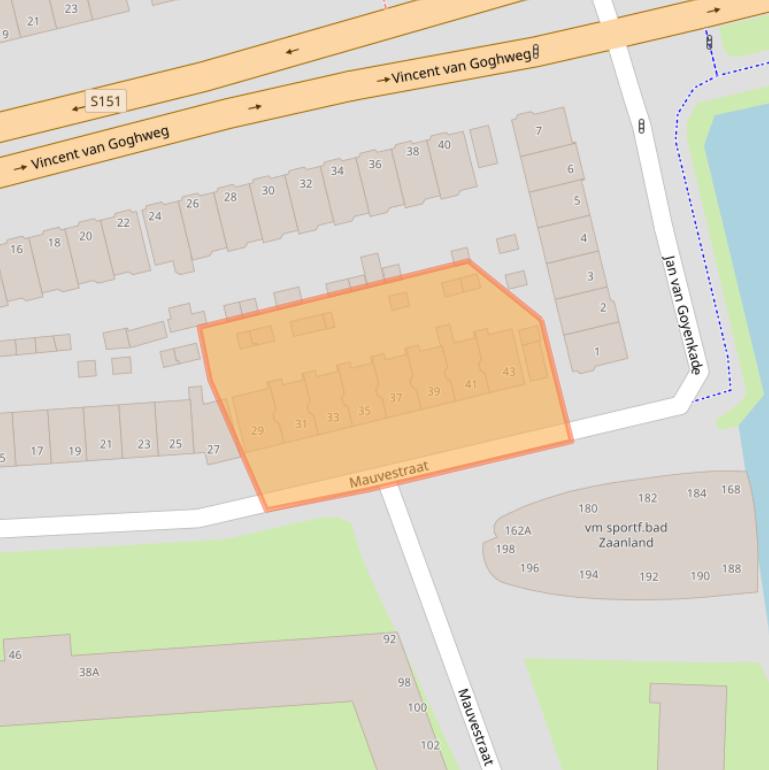 Kaart van postcodegebied 1506JG.