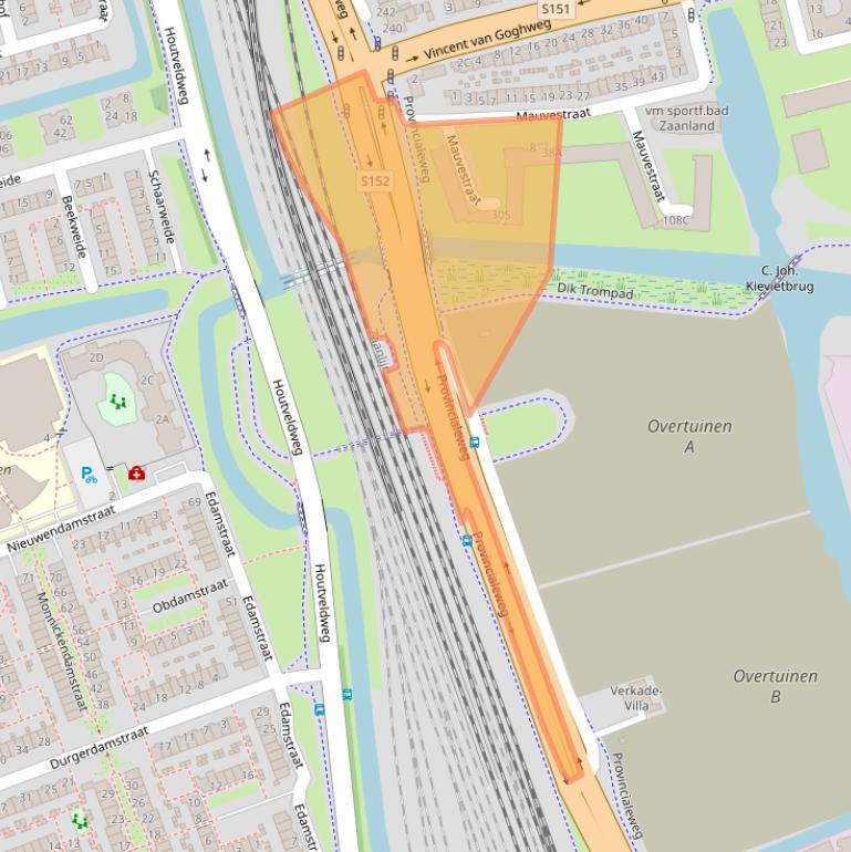 Kaart van postcodegebied 1506JJ.