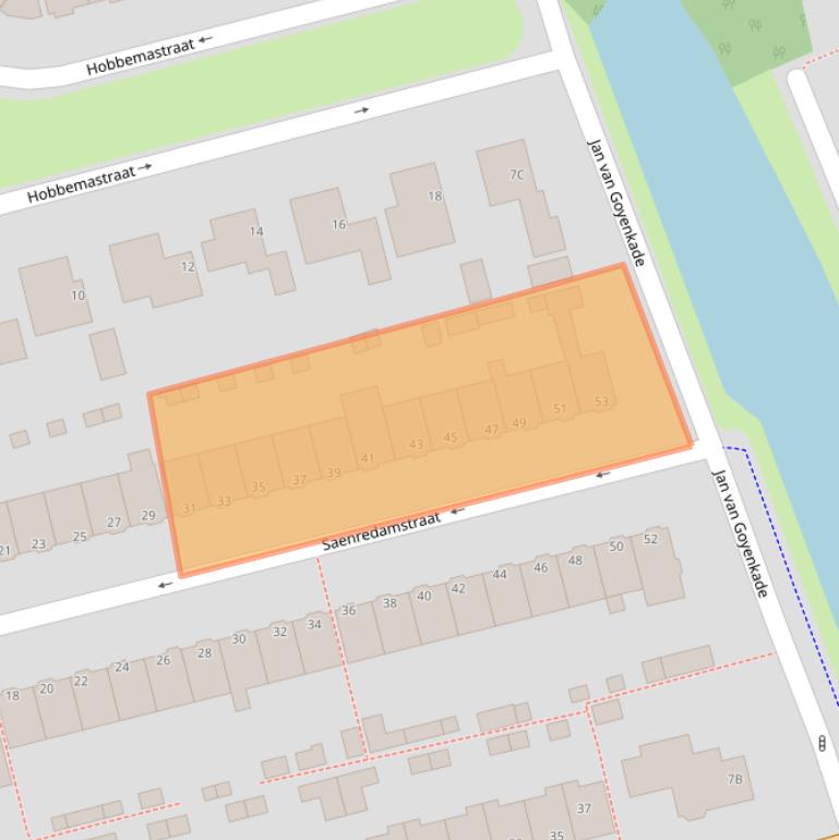 Kaart van postcodegebied 1506JR.