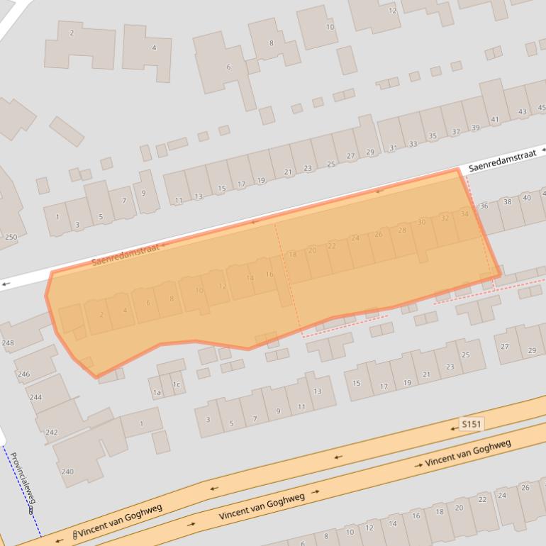 Kaart van postcodegebied 1506JS.