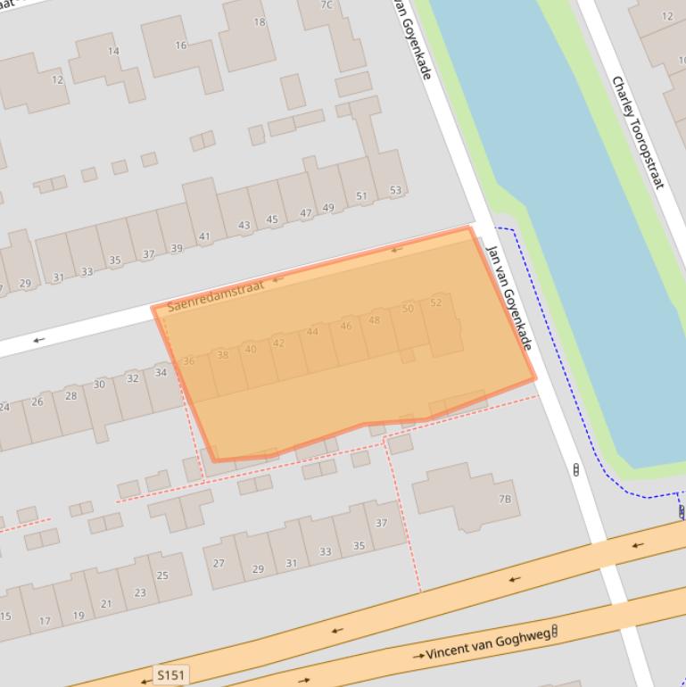 Kaart van postcodegebied 1506JT.