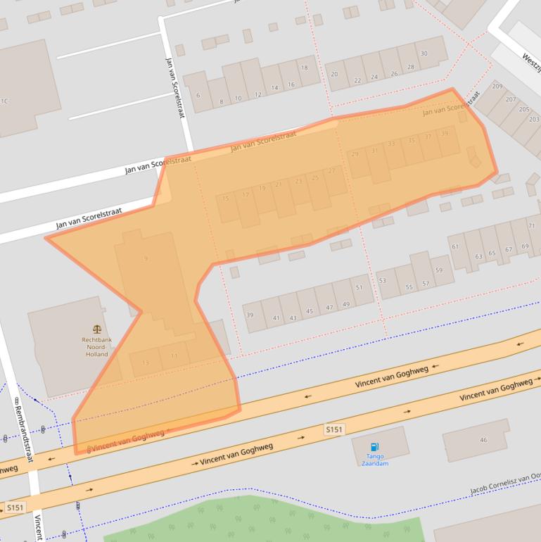 Kaart van postcodegebied 1506KA.