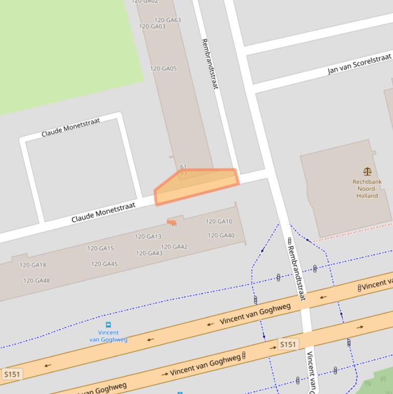 Kaart van postcodegebied 1506KJ.