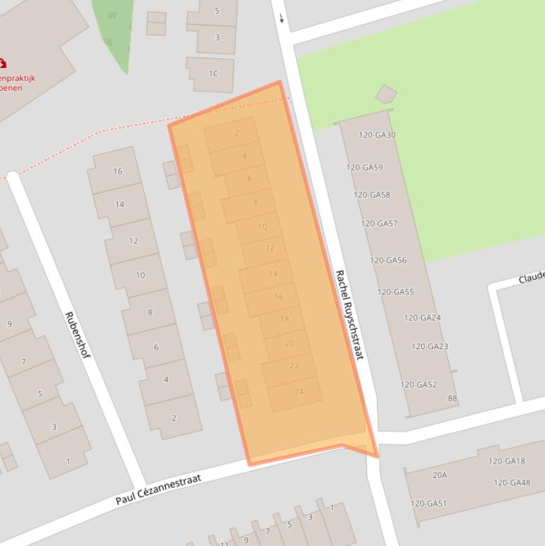 Kaart van postcodegebied 1506KV.