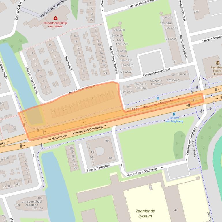 Kaart van postcodegebied 1506KZ.