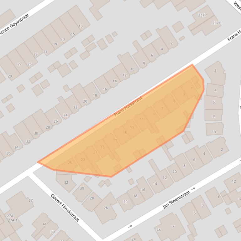 Kaart van postcodegebied 1506LC.