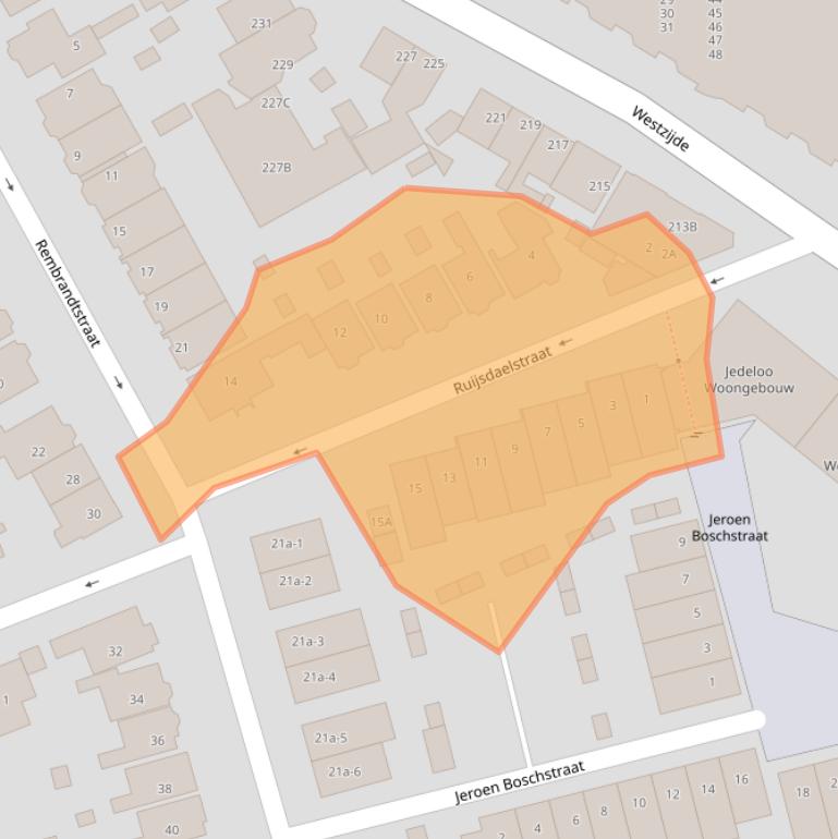 Kaart van postcodegebied 1506LV.