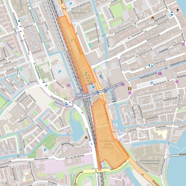 Kaart van postcodegebied 1506MA.