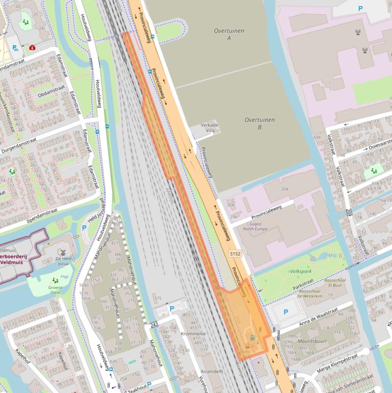 Kaart van postcodegebied 1506MB.