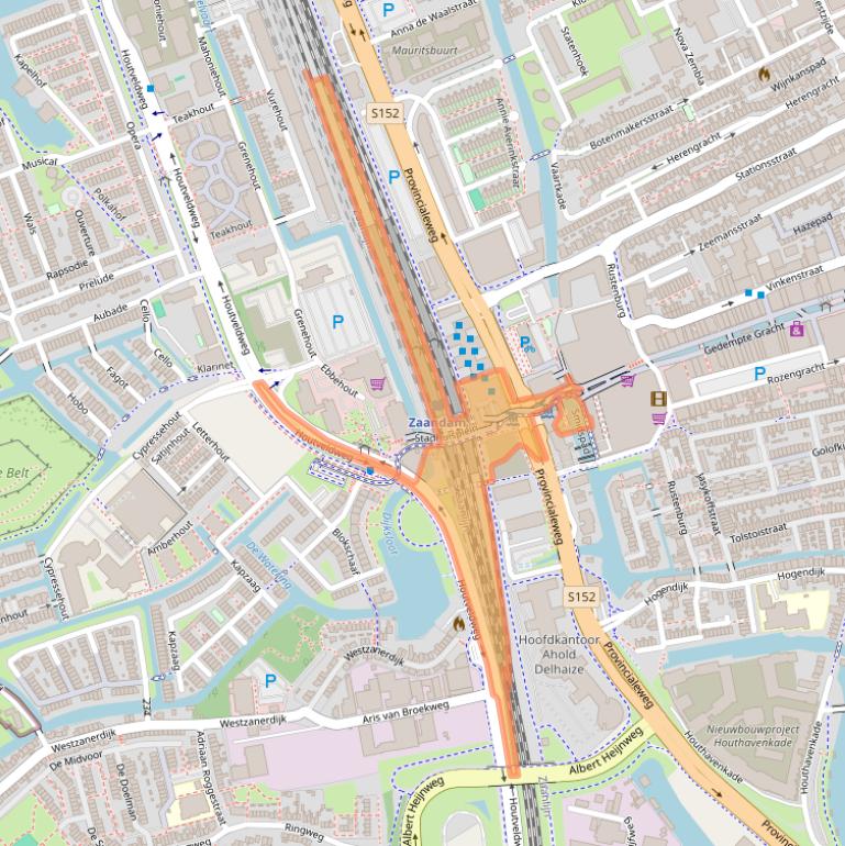 Kaart van postcodegebied 1506MZ.