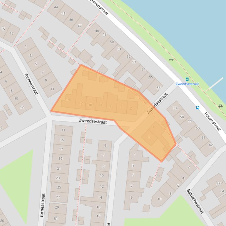 Kaart van postcodegebied 1506NK.