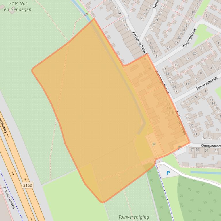 Kaart van postcodegebied 1506NV.