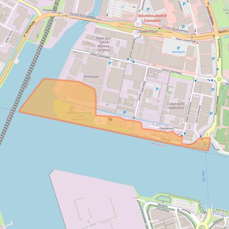 Kaart van postcodegebied 1506PS.