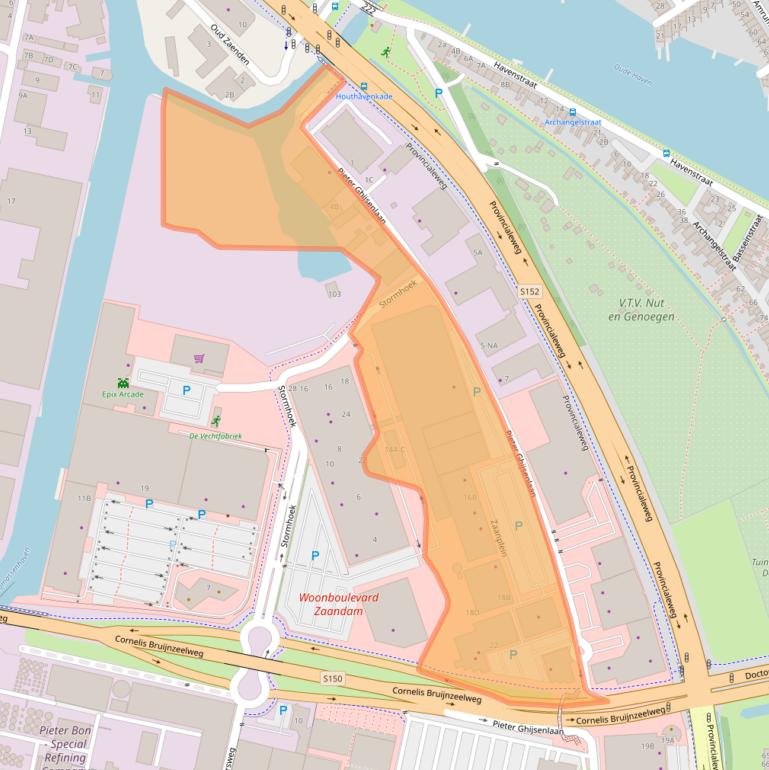 Kaart van postcodegebied 1506PV.