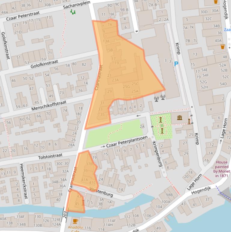 Kaart van postcodegebied 1506RB.