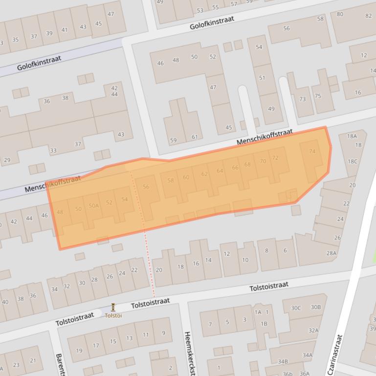 Kaart van postcodegebied 1506RP.