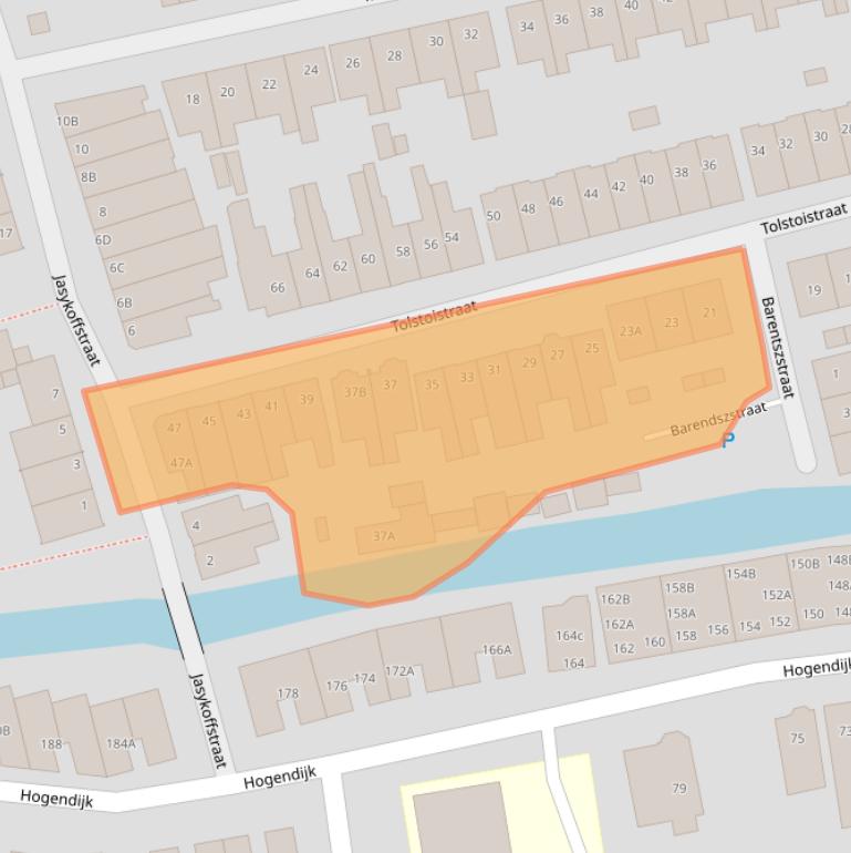 Kaart van postcodegebied 1506RS.