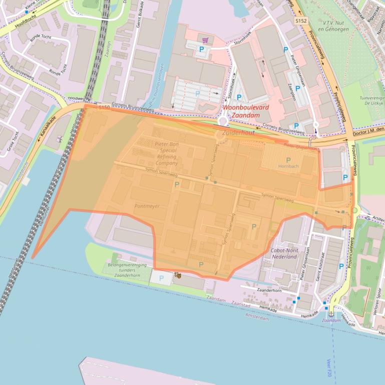 Kaart van postcodegebied 1506RZ.