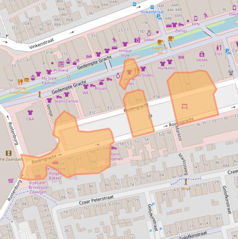 Kaart van postcodegebied 1506SH.