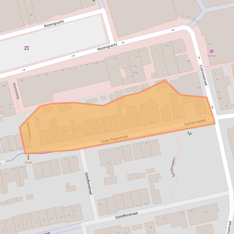 Kaart van postcodegebied 1506SP.